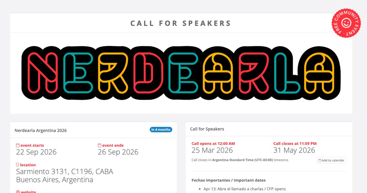 Tips para aplicar al Call for Speakers de Nerdearla 2026